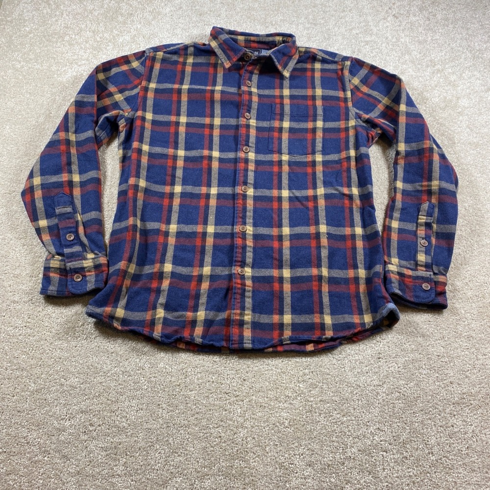 Grayers Button Down Mens Medium Blue Red Plaid Heritage Flannel Long Sleeve